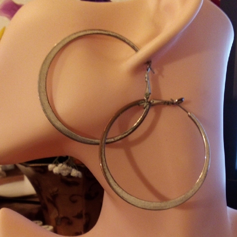 Classic Silver-Tone Hoop Earrings - Women's Jewelry